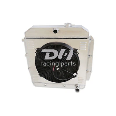 4 Rows Radiator&Shroud&Fan For 1955-1959 Chevy/Chevrolet Truck GMC 100/150 l6 V8 - Image 1 of 4