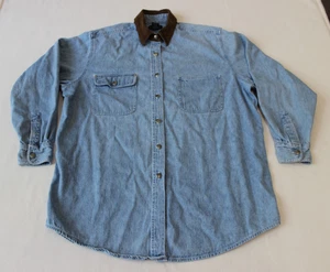 Limited Jeans Blue Denim Western Metal Button Shirt Damen Gr. M Vintage 90er - Bild 1 von 16