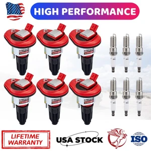 6X Ignition Coil & Iridium Spark Plug Fit Chevy Trailblazer GMC Envoy 4.2L UF303 - Picture 1 of 22