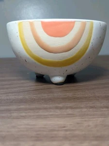 Anthropologie IRIS RAINBOW 5,5" Steinzeug Übertopf mit Fuß Topf - Bild 1 von 9