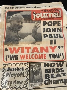 Zeitung 02.10.79 Papst JP II John Ritter Bo Derek Joan Collins Rock Hudson Vogel - Bild 1 von 18