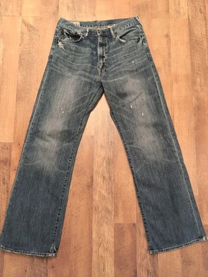 Abercrombie & Fitch Mens Vintage 1990s Boot Cut Blue Jeans Size 32x34 Zip Fly - Image 1 of 4