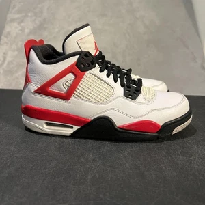 Nike Air Jordan 4 Retro Rojo Cemento Zapatos Juveniles 5Y GS Blanco Rojo Negro 408452-161 - Imagen 1 de 9
