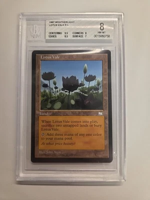 Lotus Vale Weatherlight BGS 8 Vintage 1997 MTG Magic The Gathering  - Image 1 of 4