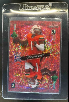 2023 Wild Card Stacked Deck Promos Cameron Ward Sparkles Red #1/1 CORNER DAMAGE - Image 1 of 2