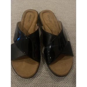 Array Shoreline Damen-Sandale 8 N schwarzes Obermaterial Leder brandneu flacher Absatz - Bild 1 von 12