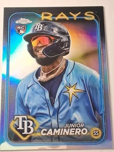 2024 Topps Cromo - Variación de Imagen Junior Caminero #213 Usando Gafas de Sol (RC) - Imagen 1 de 2