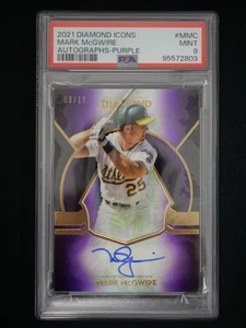 Topps Diamond Icons 2021 - Autógrafos púrpura #AC-MMC Mark McGwire PSA 9 #/10 - Imagen 1 de 2