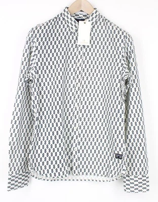 Scotch & Soda Ams Couture Uomo S Bianco Cotone Motivo Camicia Lunga - Immagine 1 di 4