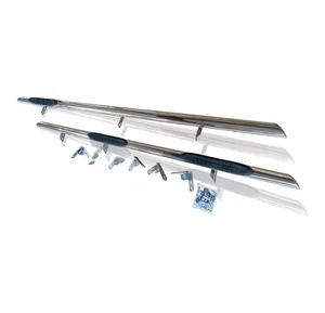 Stainless Steel Side Bars +3 Step Pads For Ford Transit Tourneo Custom LWB 2023+ - Picture 1 of 5