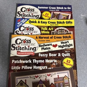 Lot 3 Cross Country Stitching Year 2005 Oct, Aug, & Apr - Imagen 1 de 8