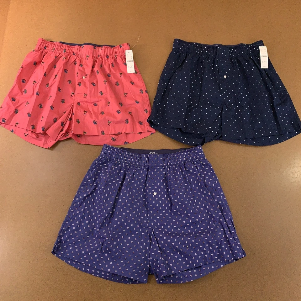 J Crew Mens Size Small Multi-Color Printed Cotton Boxer Shorts 3 Pieces NWT - Image 1 of 4