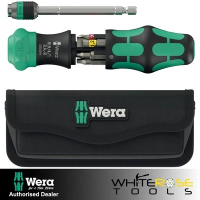 Wera Ratchet Screwdriver Set Kraftform Kompakt 26 RA-R + Pouch 6 Pieces PH SL SQ - Image 1 of 4