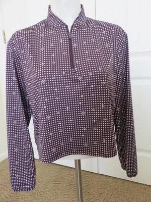 Pullover Bad Birdie 1/4 Cremallera Golf Mujer Pequeño Púrpura LS Top Corto Elastizado UPF50+ Foto 1 de 4