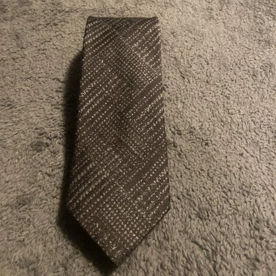 New Black Brown 1826 Men's Black Gray Silk Wool Necktie New Without Tags NWOT - Image 1 of 4
