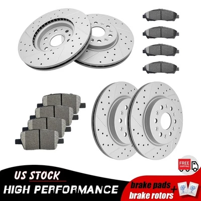 Front Rear Brake Rotors + Ceramic Pads for GMC Acadia Buick Enclave 2017 - 2020 - Imagem 1 de 4