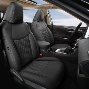 GIANT PANDA Pu Leather Car Seat Covers Full Set Custom Fit for Toyota RAV4 LE/Hy - Foto 1 di 9