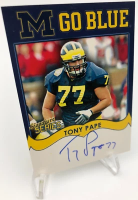 TK Legacy TONY PAPE AUTO Signed M GO BLUE MGB56 on Card MICHIGAN WOLVERINES - Image 1 of 4