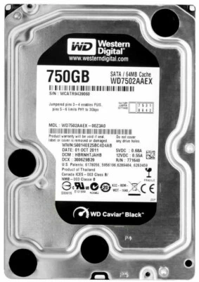 Hard Drive Western Digital 750GB WD7502AAEX 64MB SATA III 7200 RPM 3.5" Inch - Image 1 of 4
