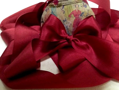 Cinta de seda real borgoña 3 yardas 1,25"/cinta 100% seda revistas reloj video Foto 1 de 4