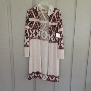 Cardigan spolverino con cappuccio modello occidentale azteco quasi famoso - Foto 1 di 12