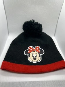 Minnie Mouse Disney Beanie, Mädchen Jugendliche Einheitsgröße, schwarz rot Strickmütze/Bommel - Bild 1 von 1