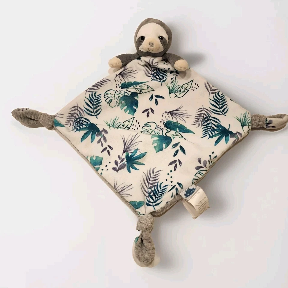 Mary Meyer Sloth Leaves Knots 婴儿安全毯 Lovey 灰色 — 第 1/4 张图片