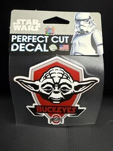 Ohio State Buckeyes NCAA Star Wars Yoda Die Cut Car Decal Wincraft - Picture 1 of 4