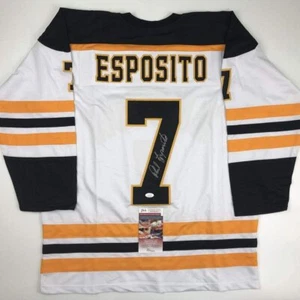 Autographed/Signed PHIL ESPOSITO Boston White Hockey Jersey JSA COA Auto - Picture 1 of 4