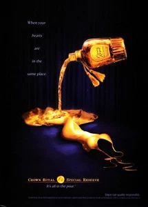 CROWN ROYAL WHISKY AD #29 RARE 2001 OOP "WHEN YOUR HEARTS ARE IN THE SAME PLACE" - Picture 1 of 2