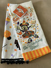 Minnie Mouse Witch Disney Halloween Candy Orange Black Kitchen Dish Towels Set 2