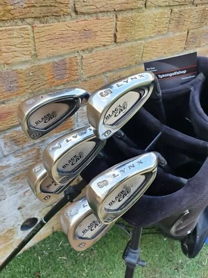 GENTS RIGHT HAND LYNX BLACK CAT Ti IRONS REFURBISHED - Image 1 of 4