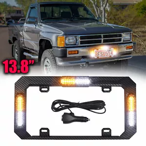 13.8" LED License plate lights Traffic Advisor Flash Signal Strobe Yellow&White - Picture 1 of 9
