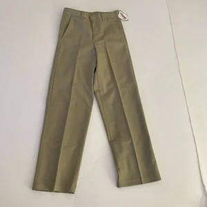 Dickies Boy Girls School Uniform Pants 14 Khaki Tan Flat Front NEW Straight Leg - Picture 1 of 14