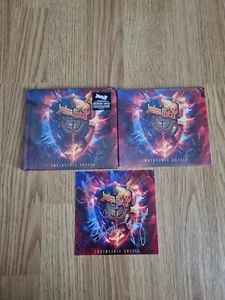 Judas Priest Invincible Shield DELUXE HARDCOVER CD & signed AUTOGRAMM Kunstkarte - Bild 1 von 7