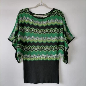 INC International Concepts Multicolor Chevron Pattern Stretch Blouse Top Size L - Picture 1 of 6