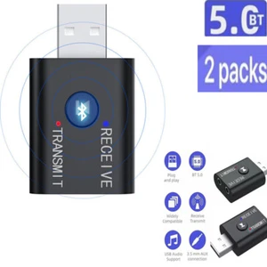 Bluetooth 5.0 Kabellos Audio Adapter Empfänger USB 2in1 Transmitter Au > - Afbeelding 1 van 15