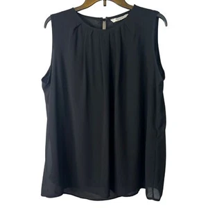 Beyove Pleated Front Dressy Basic Tank Blouse Plus Size 2X Neutral Minimal - Picture 1 of 6