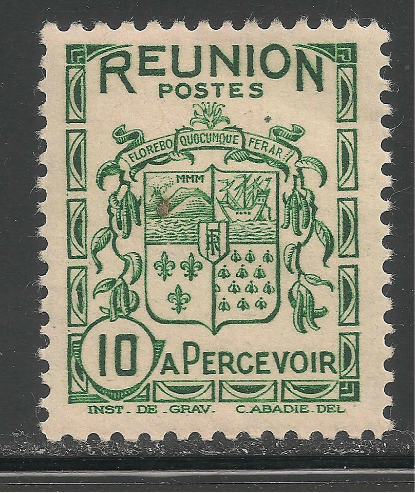 Reunion #J17 (D3) VF MINT OG - 1933 10c Arms of Reunion  - Image 1 of 1