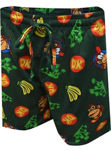 Official Nintendo Men's Donkey Kong DK Banana Beach Comfy Green Lounge Shorts! - Picture 1 of 2