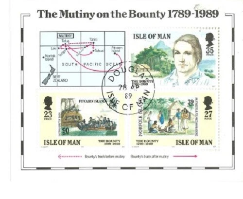 Isle of Man stamps - 1989, Mutiny on the Bounty Miniature Sheet - CTO - SG MS415 - Image 1 of 1
