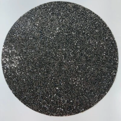 SPARKLES NEW!!! Luminous Charcoal Grey SILVER Round Gray Placemat LUX Holiday - Image 1 of 4