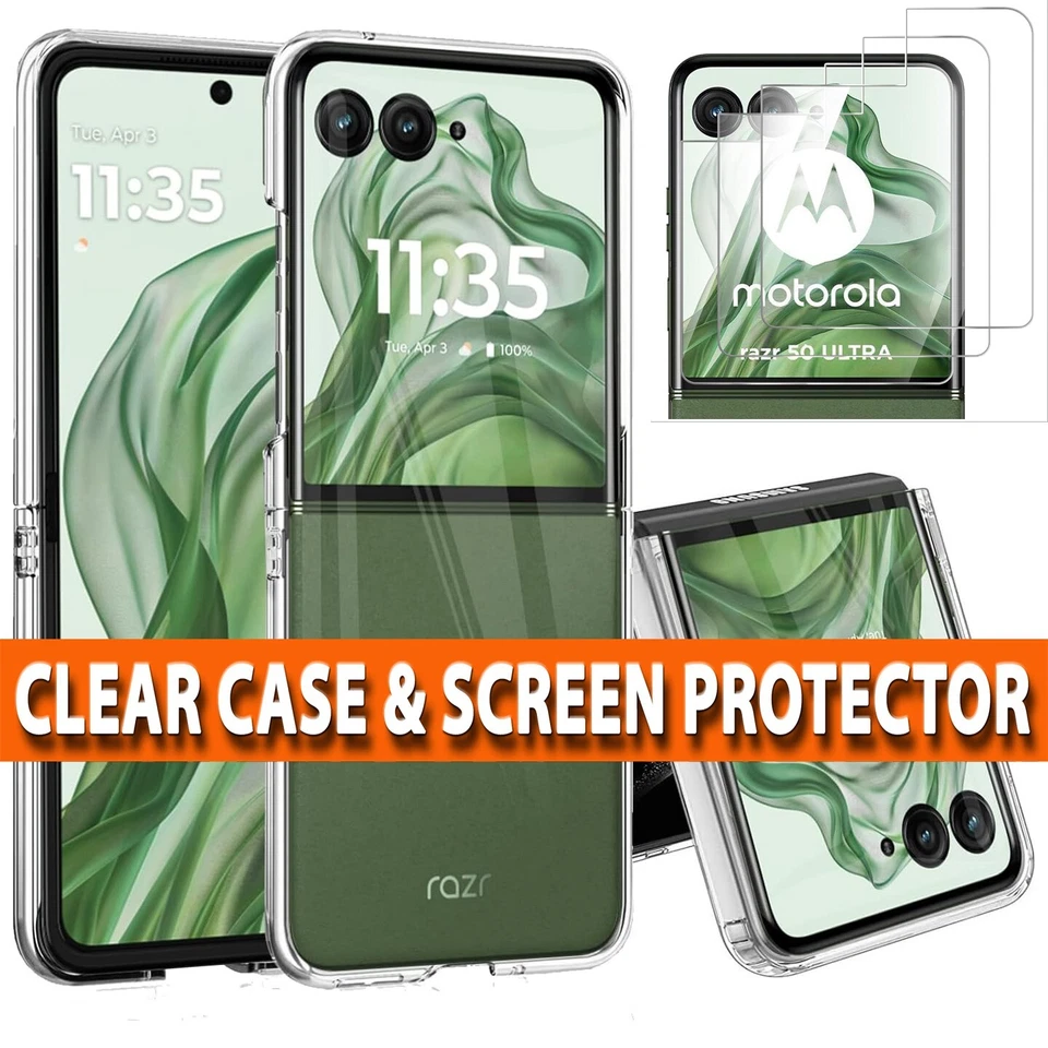 Funda Transparente Para Motorola Razr 50 5G Antigolpes Delgada y Cubierta Pantalla Frontal
