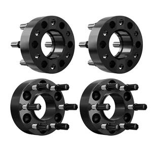 4PCS Black 2" 6x135 Hub Centric Wheel Spacers For Ford F-150+Spline Lug Nuts US - Picture 1 of 9