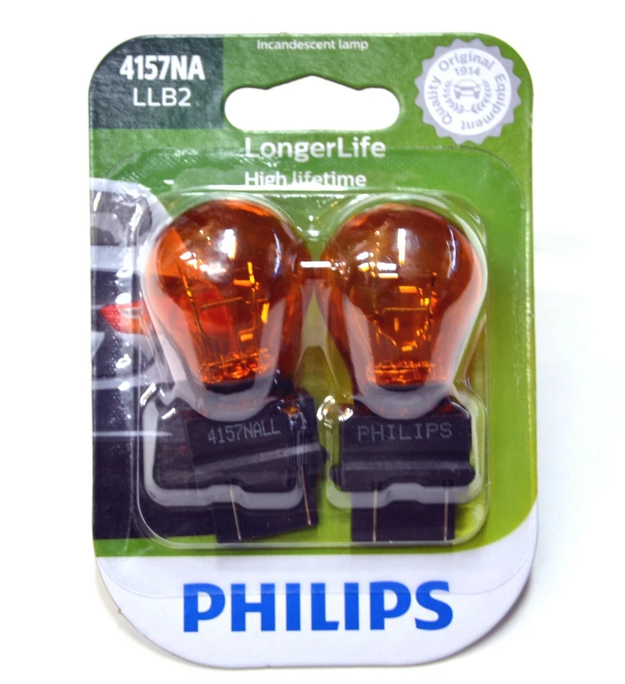 Philips LongerLife 4157NA 28.5/7.5W Dos Bombillas Señal de Giro Frontal Estacionamiento Reemplazar OE Foto 1 de 4