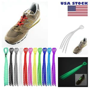 11pcs Elastic X-Tie Soft Silicone Lazy Shoelaces Shoe Lace Cable Running Sport - Picture 1 of 14