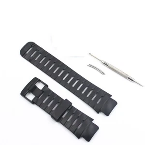 Elastomer Black Rubber Strap band bracelet 2 pin+tool fits SUUNTO X LANDER watch - Picture 1 of 8