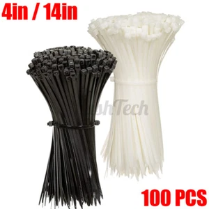100 Stück Kabelbinder 14"/4" Schwerlast Nylon Wrap Draht Zip Binder UV beständig - Bild 1 von 13