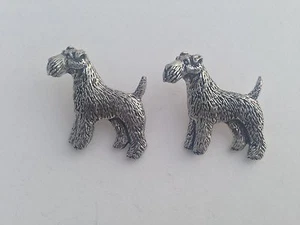 Fox Terrier D21 Fine English Pewter Animal Dog Cufflinks Handmade In Sheffield - Picture 1 of 1