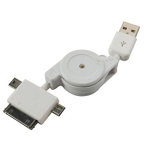 CABLE ADAPTADOR USB RETRACTIL 3 EN 1 MICRO USB MINI USB Iphone 3/4/4S IPAD - Imagen 1 de 1